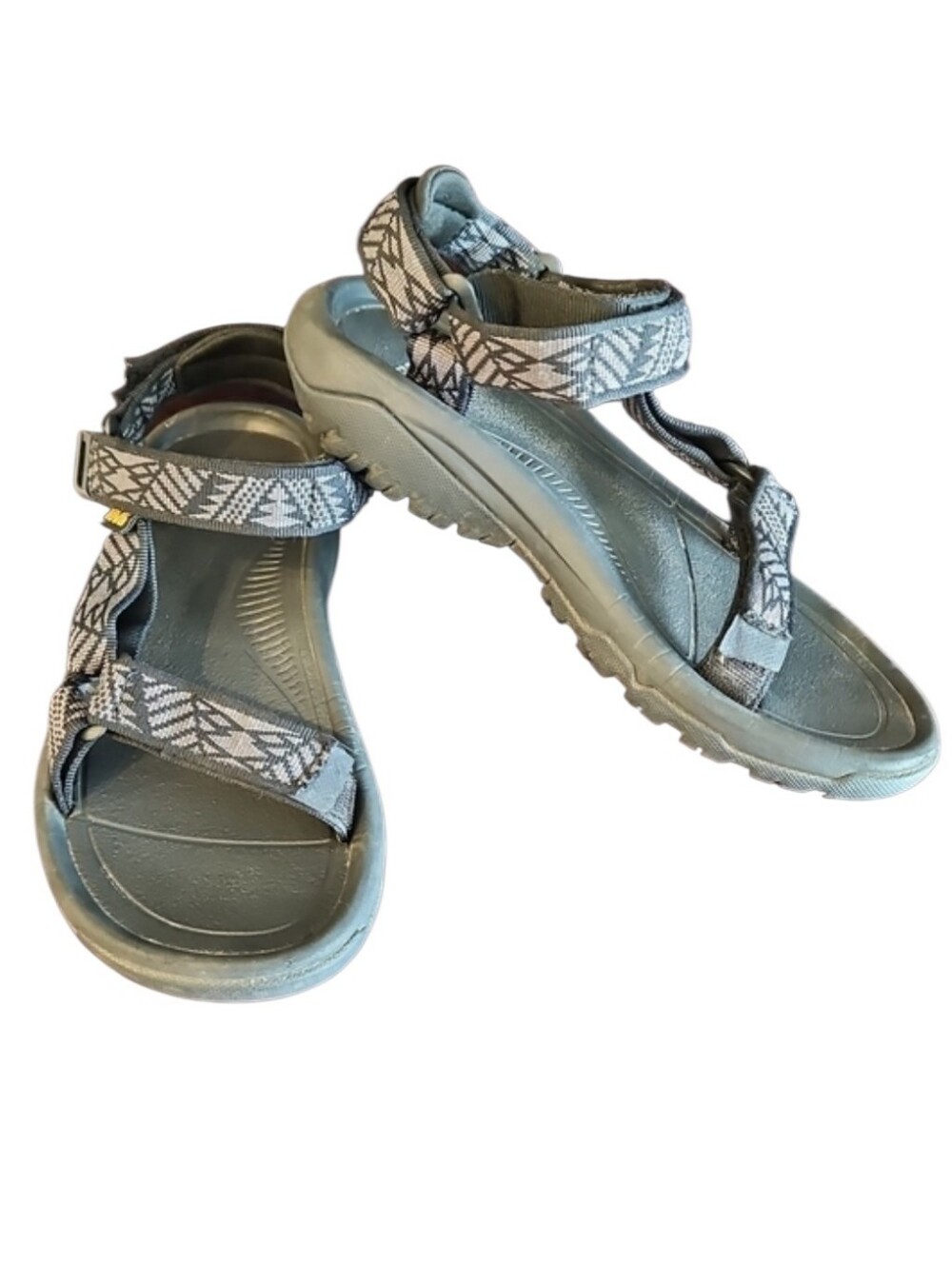 Teva Hurricane Black and Gray Tribal Print Straps, Sport Sandals, Size 7